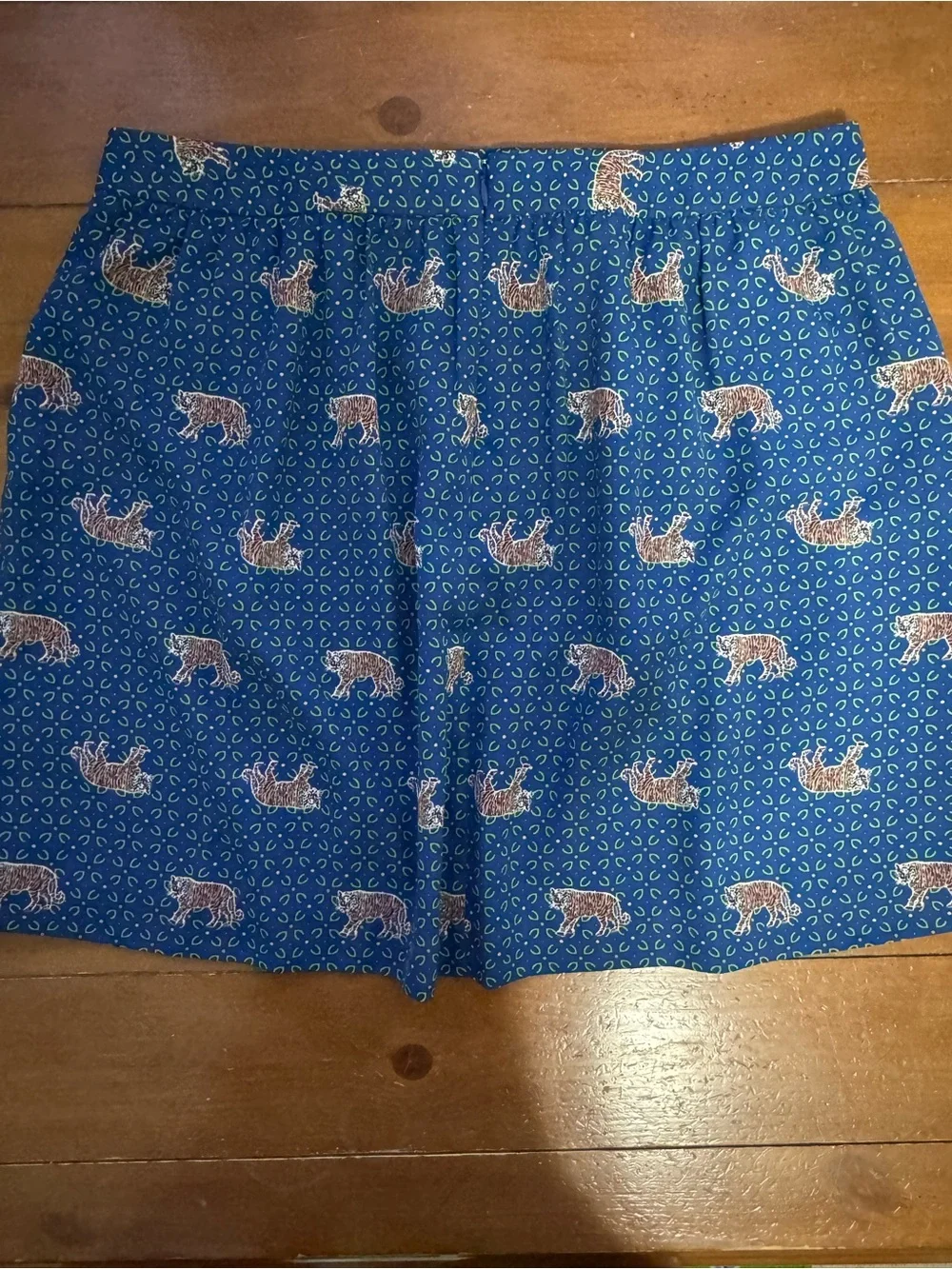 J.Crew Mercantile Bengal Tiger Print Mini Skirt Size 14 Blue Boho Preppy
